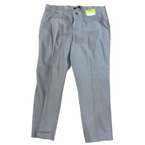 Riders By Lee Gray Comfort Waist Straight-Leg Pants Size 16W Cotton Blend